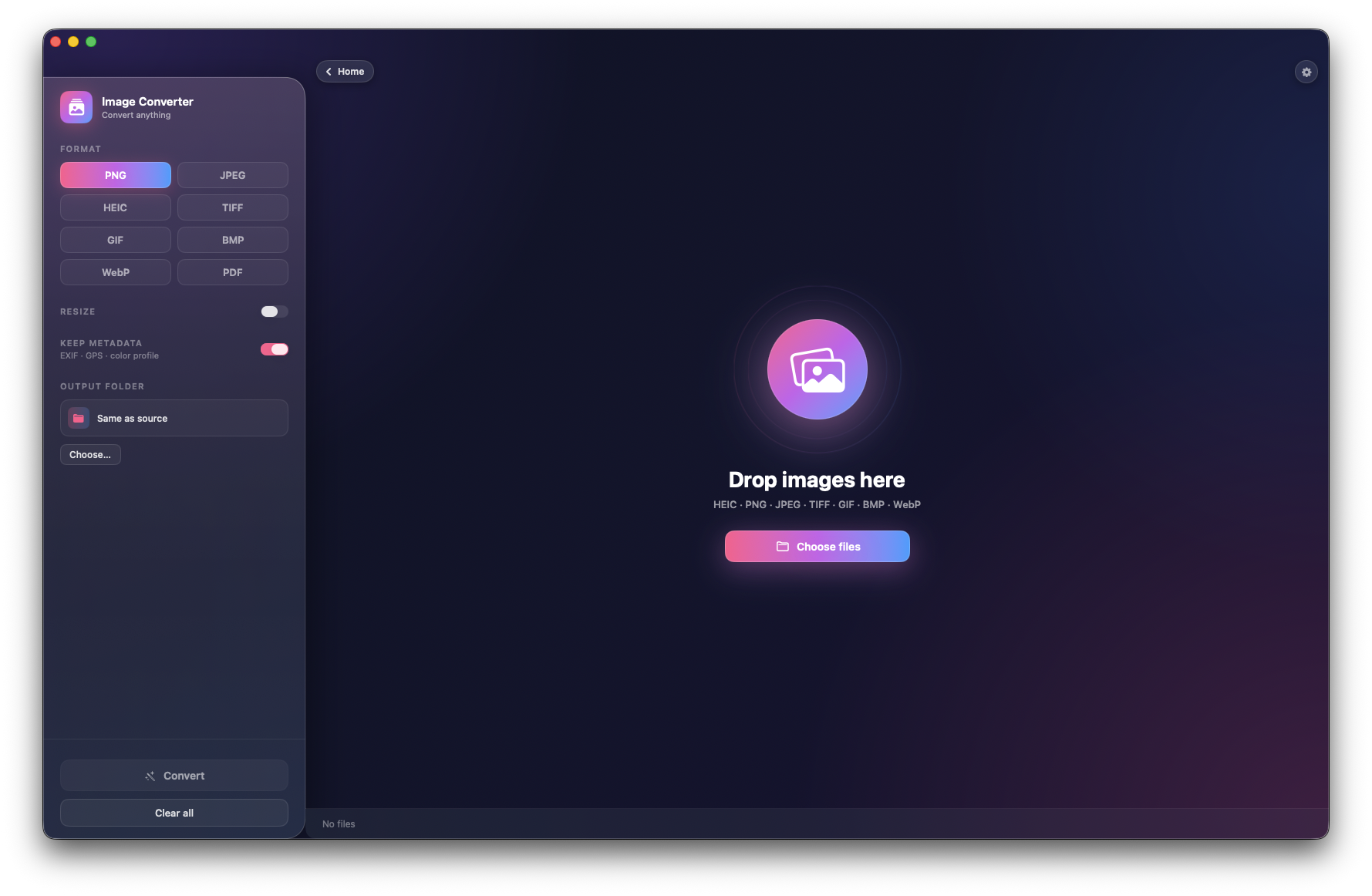 Image Converter batch UI