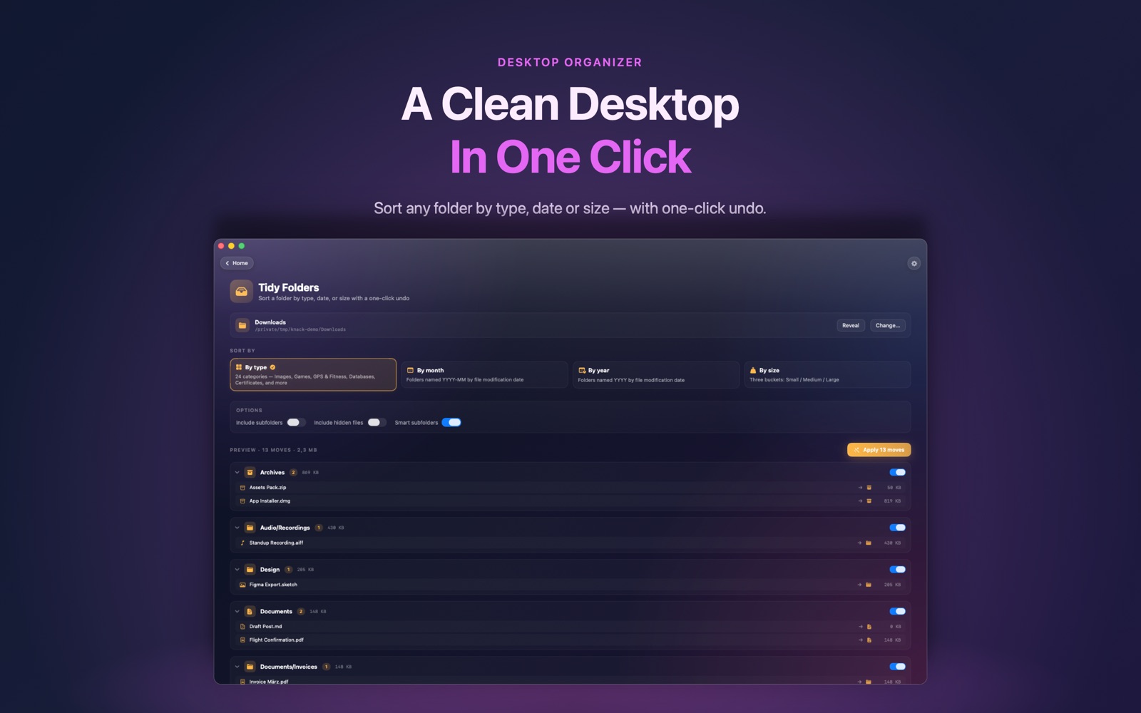 Tidy Folders in Knack